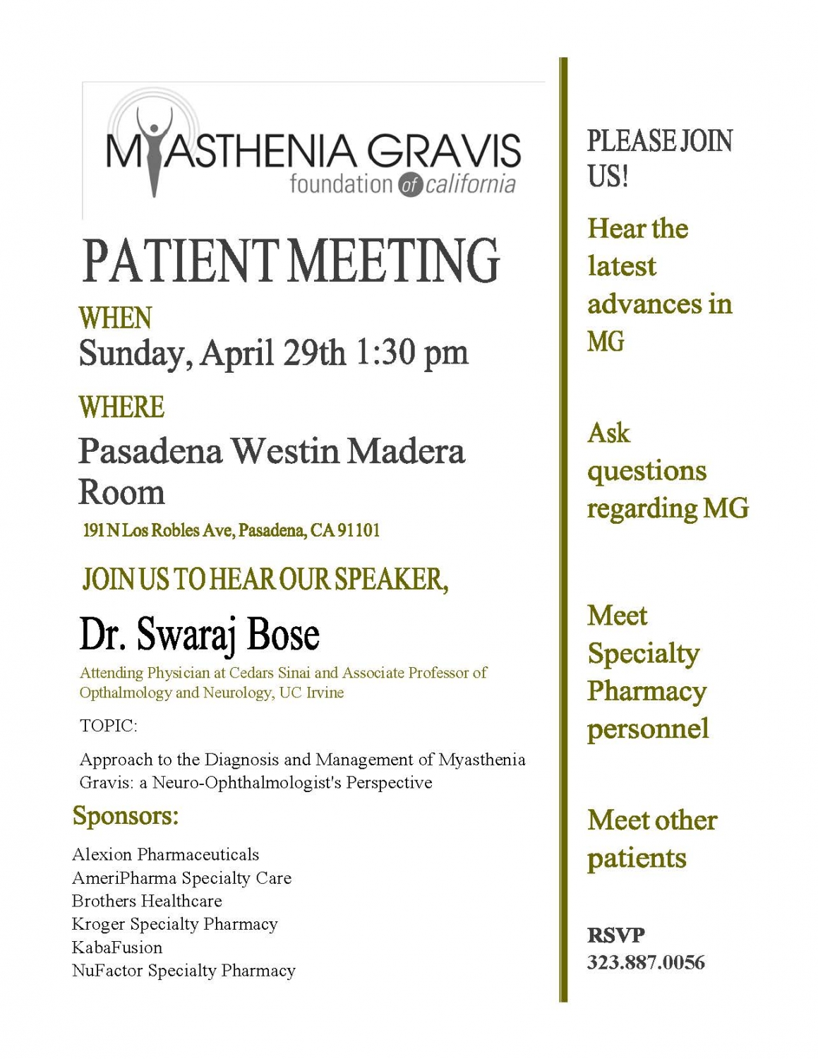 Myasthenia Gravis Foundation of California Patient Meeting